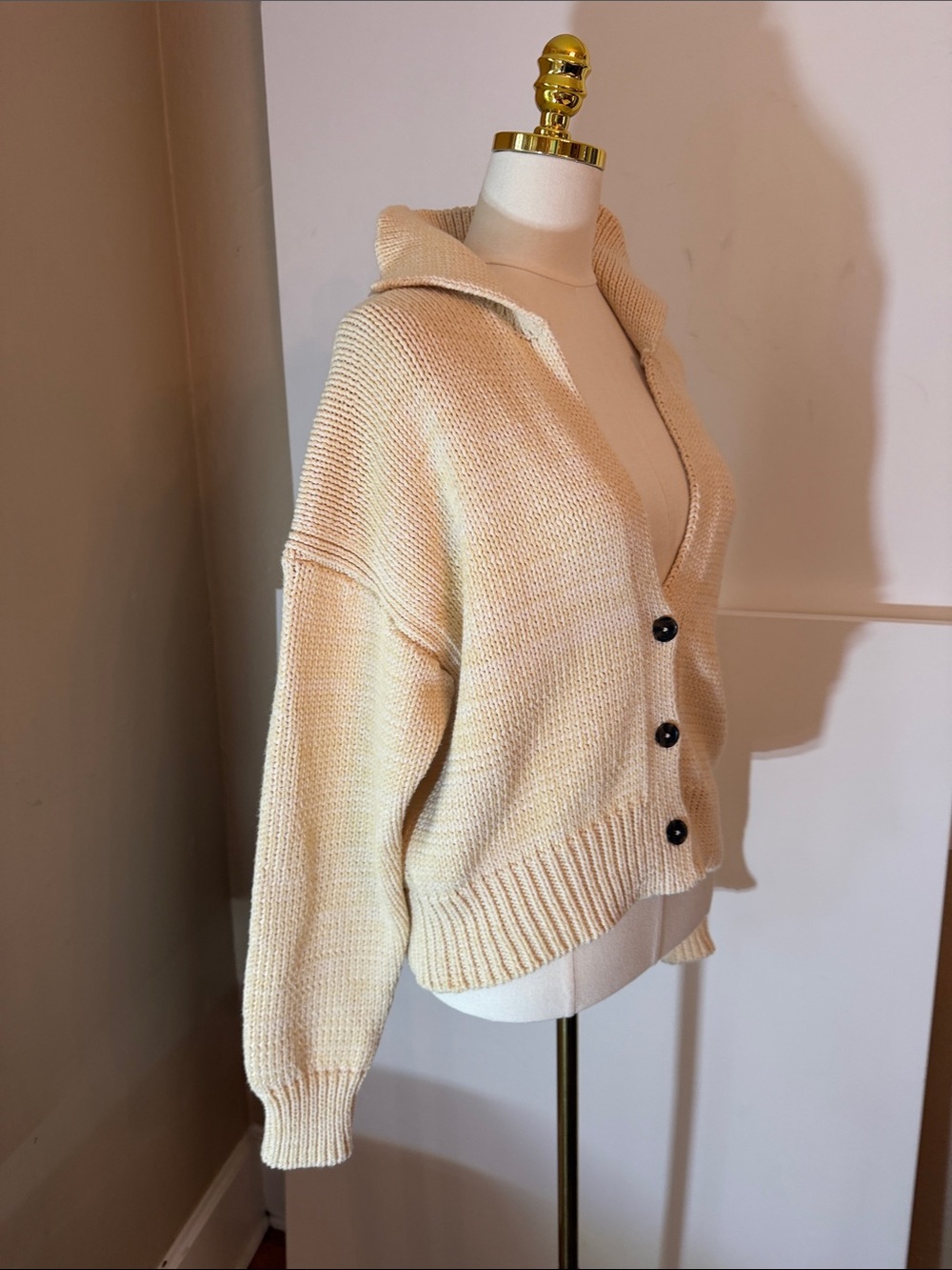 NWT Small Anthropologie Maeve Lighthouse Collared V-Neck Cardigan Sweater - Picture 7 of 11